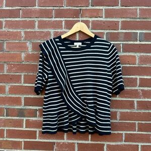 Joie Wool Cashmere Blend Sweater. Nautical stripe with a twist. Size medium.